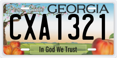 GA license plate CXA1321