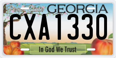GA license plate CXA1330