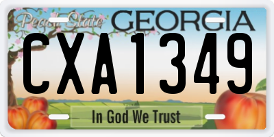 GA license plate CXA1349