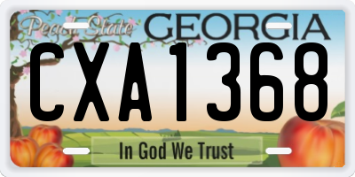 GA license plate CXA1368