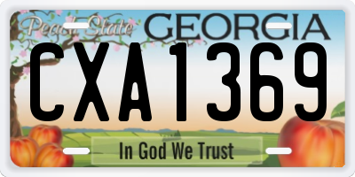 GA license plate CXA1369