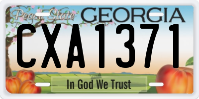 GA license plate CXA1371