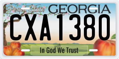 GA license plate CXA1380