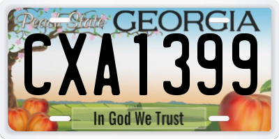 GA license plate CXA1399
