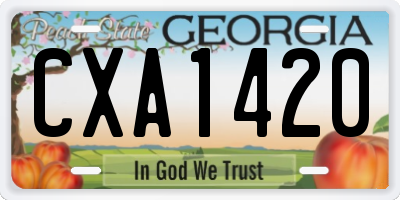GA license plate CXA1420