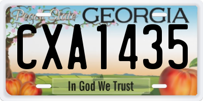 GA license plate CXA1435