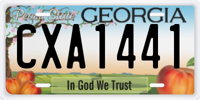 GA license plate CXA1441