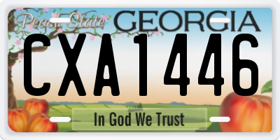 GA license plate CXA1446
