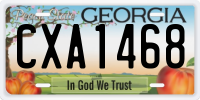 GA license plate CXA1468