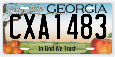 GA license plate CXA1483