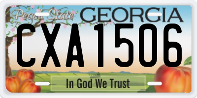 GA license plate CXA1506