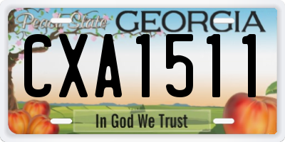 GA license plate CXA1511