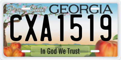 GA license plate CXA1519
