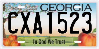 GA license plate CXA1523