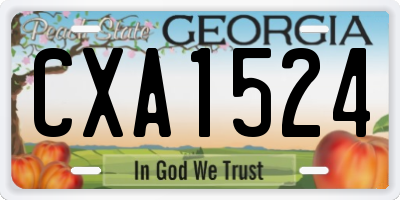GA license plate CXA1524