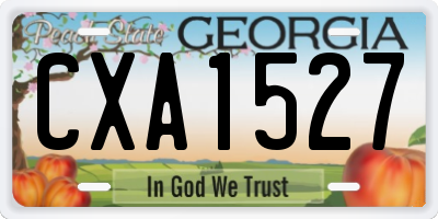 GA license plate CXA1527