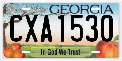 GA license plate CXA1530