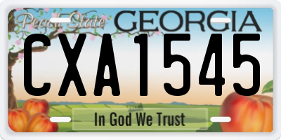 GA license plate CXA1545