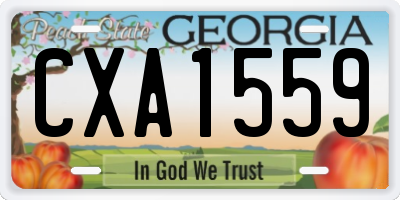 GA license plate CXA1559