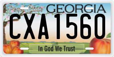 GA license plate CXA1560