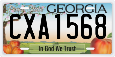 GA license plate CXA1568