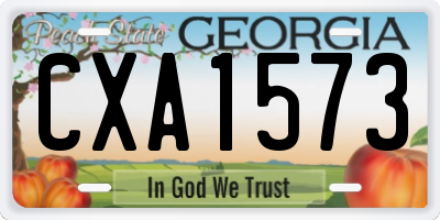 GA license plate CXA1573
