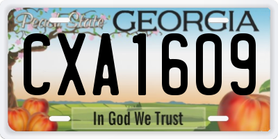 GA license plate CXA1609