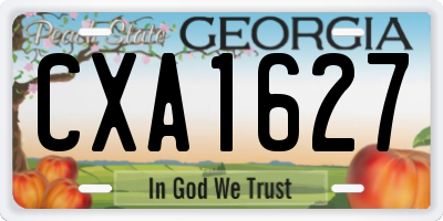 GA license plate CXA1627