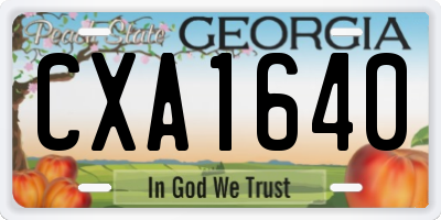 GA license plate CXA1640