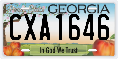 GA license plate CXA1646