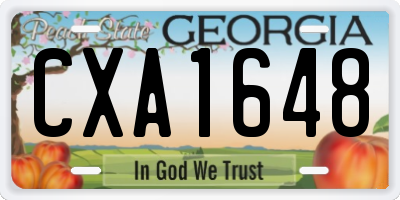 GA license plate CXA1648