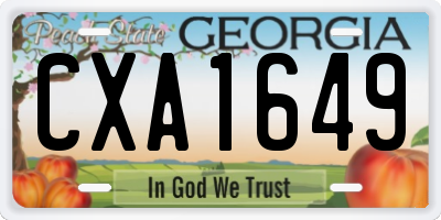 GA license plate CXA1649