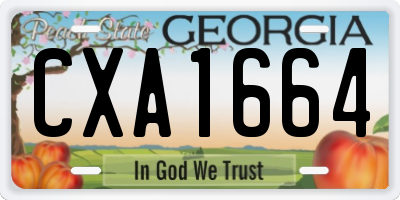 GA license plate CXA1664