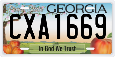 GA license plate CXA1669