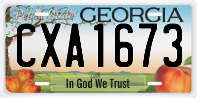 GA license plate CXA1673
