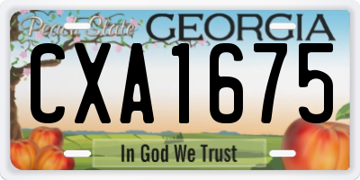 GA license plate CXA1675