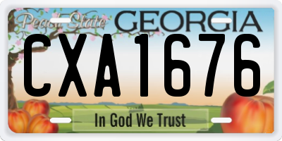 GA license plate CXA1676