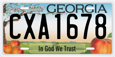 GA license plate CXA1678