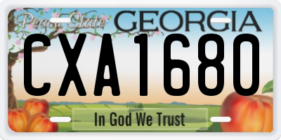 GA license plate CXA1680