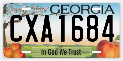 GA license plate CXA1684