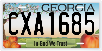 GA license plate CXA1685