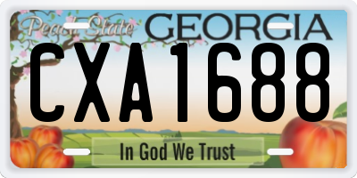 GA license plate CXA1688