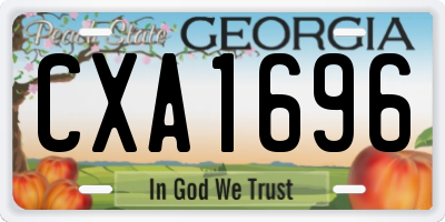 GA license plate CXA1696