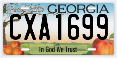 GA license plate CXA1699