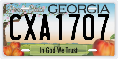 GA license plate CXA1707