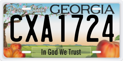 GA license plate CXA1724