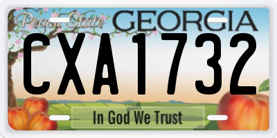 GA license plate CXA1732
