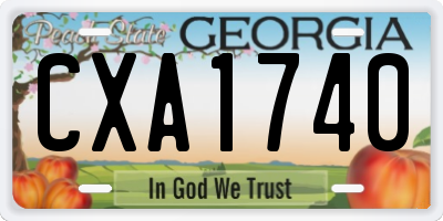 GA license plate CXA1740