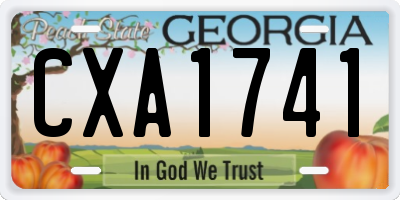 GA license plate CXA1741