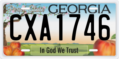 GA license plate CXA1746
